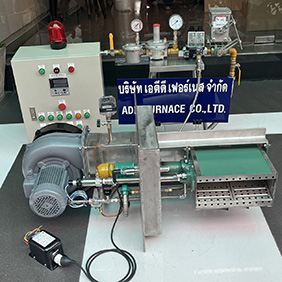 Temperature control cabinet with automatic ignition system and hot air exhaust fan control